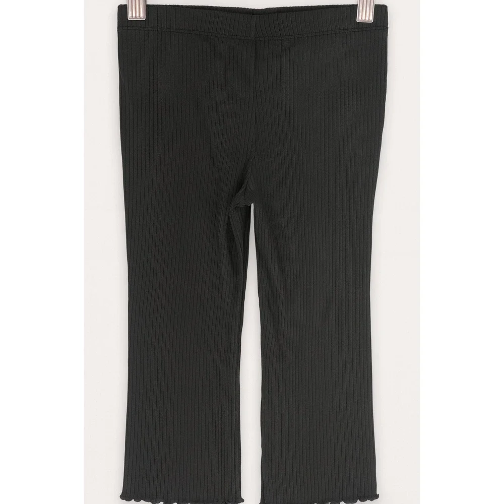 Calvin Klein Jeans Girls Pants 6X Black Ribbed Knit Pull-On Lounge NWOT